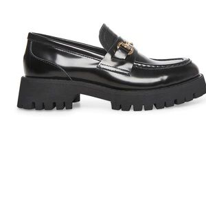 Steve Madden LANDO Black Leather Loafers
